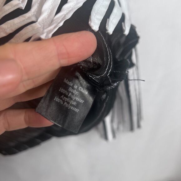 T&W Designs Chevron Mesh Peek-a-boo Striped Edgy Zip Up Jacket Size Large - Picture 8 of 10